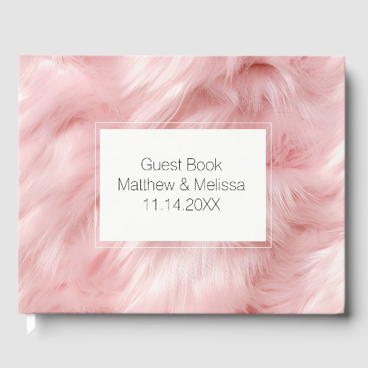 Dreamy Blush Pink Animal Fur Wedding Gästebuch (Vorderseite)