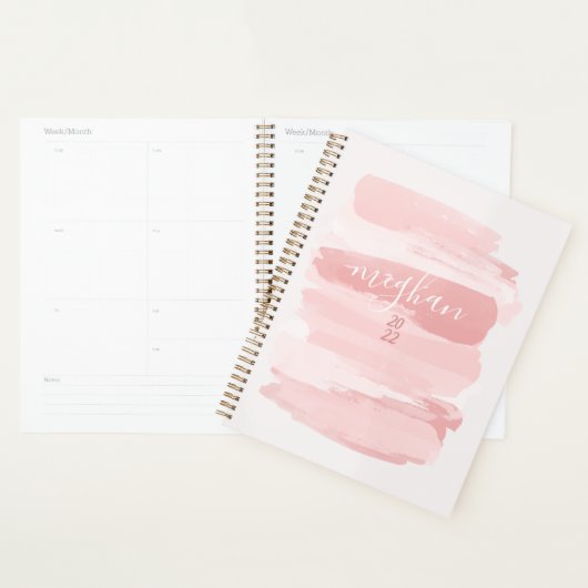 Dreamy Blush Pink Monogram Script Planer (Anzeige)