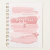 Dreamy Blush Pink Monogram Script Planer (Vorderseite)