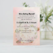Dreamy Blush Pink Rose and Tulle Romantic Wedding  Einladung (Stehend Vorderseite)