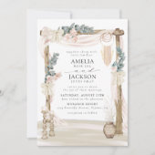 Dreamy Bohemisch Beach Wedding Einladung (Vorderseite)