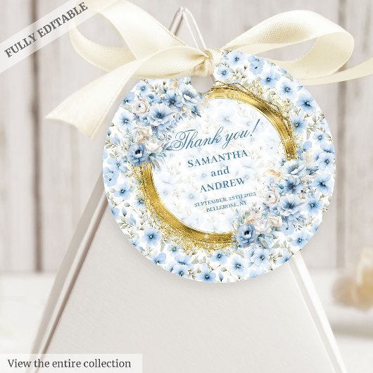 Dreamy Bohemisch Light Blue Gold Hochzeitsgeschenk Geschenkanhänger