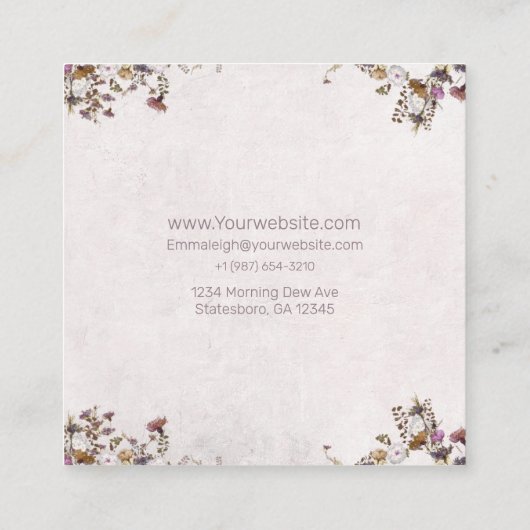 Dreamy Boho Chic Deer Monogram Calling Card Telefonnummerkarte (Rückseite)