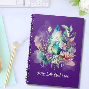 Dreamy Boho Crystals Magical Dreamcatcher Notizblock