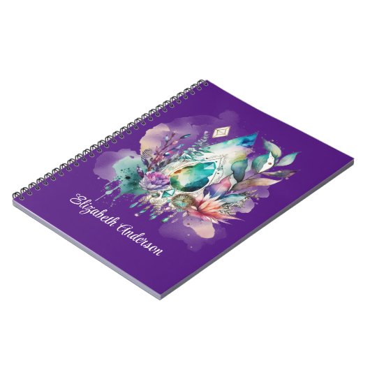 Dreamy Boho Crystals Magical Dreamcatcher Notizblock (Linke Seite)