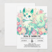 Dreamy Boho Fox Digital Geburtstag Einladung (Vorne/Hinten)