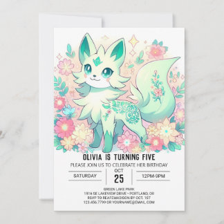 Dreamy Boho Fox Digital Geburtstag Einladung