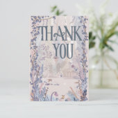 Dreamy Boho Greenery Woodland Dankeskarte (Stehend Vorderseite)