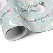 Dreamy Boho Night Sky Design mit Foto und Name Geschenkpapier (Rolleneckpunkt)