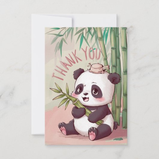 Dreamy Boho Panda Dankeskarte (Vorderseite)