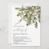 Dreamy Boho Watercolor Winter Wedding Einladung (Vorderseite)