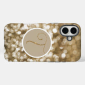 Dreamy Bokeh Gold Glitzer Letter T White Cream Case-Mate iPhone Hülle (Rückseite (Horizontal))