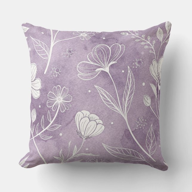 Dreamy Botanical Floral Throw Pillow Kissen (Vorderseite)