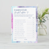 Dreamy Bridal Feud Trivia Shower Game Card Einladung (Stehend Vorderseite)