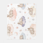 Dreamy Bunny Clouds Baby Blanket | Sleeping Bunny Fleecedecke (Vorderseite)