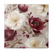 Dreamy Burgundy Blume Fliese (Vorderseite)