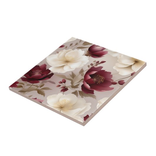 Dreamy Burgundy Blume Fliese (Seite)
