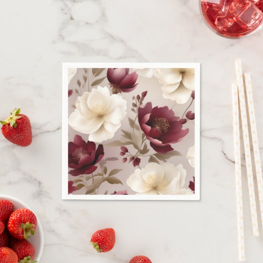 Dreamy Burgundy Blume Serviette (Beispiel)