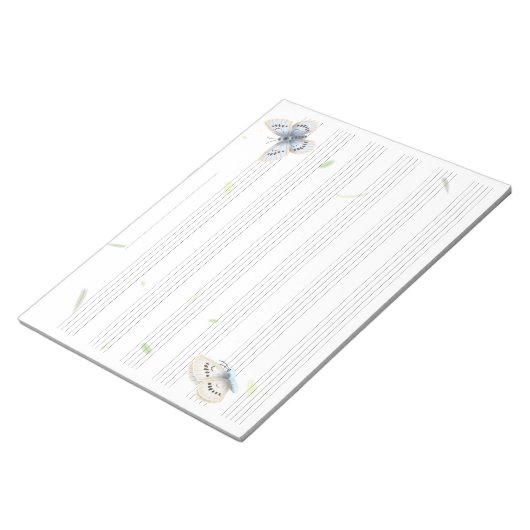Dreamy Butterflies Music Manuscript Paper Musician Notizblock (angewinkelt)