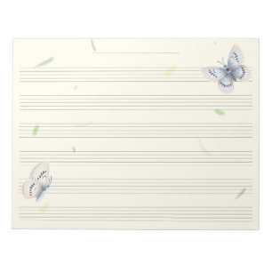 Dreamy Butterflies Music Manuscript Paper Musician Notizblock