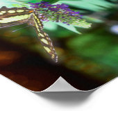 Dreamy Butterfly auf Blume Natur Abstrakt Poster (Ecke)