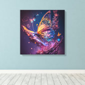 Dreamy Butterfly Canvas Print Leinwanddruck (Insitu (Holzboden))
