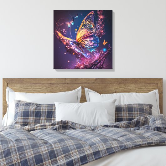 Dreamy Butterfly Canvas Print Leinwanddruck (Insitu (Schlafzimmer))
