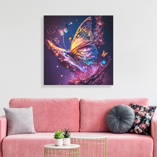 Dreamy Butterfly Canvas Print Leinwanddruck (Insitu (Wohnzimmer))