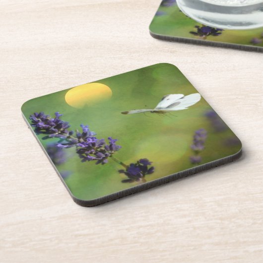 Dreamy Butterfly Garden Getränkeuntersetzer (Linke Seite)