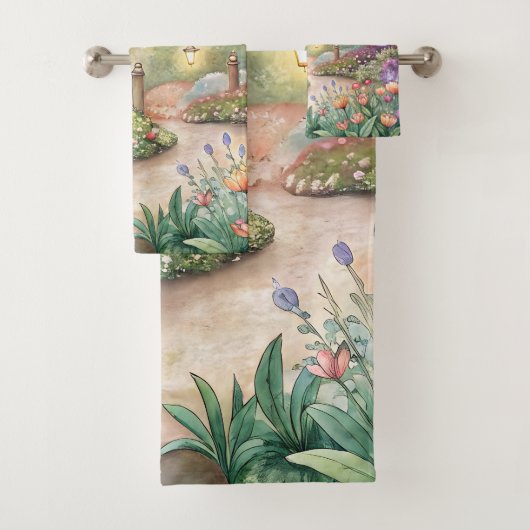 Dreamy Butterfly Garden Path - Verzauberter Garten Badhandtuch Set (Insitu)