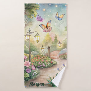 Dreamy Butterfly Garden Path - Verzauberter Garten Badhandtuch Set