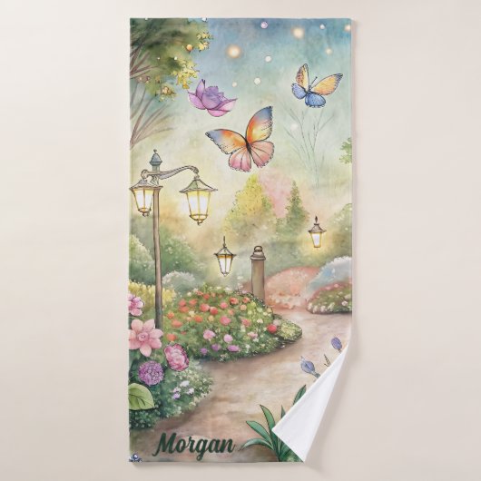 Dreamy Butterfly Garden Path - Verzauberter Garten Badhandtuch Set (Badehandtuch)
