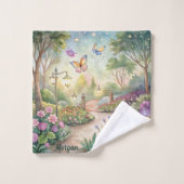 Dreamy Butterfly Garden Path - Verzauberter Garten Badhandtuch Set (Waschlappen)