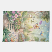 Dreamy Butterfly Garden Path - Verzauberter Garten Geschirrtuch (Horizontal)