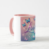 Dreamy Butterfly Liebe Glow Tasse (Vorderseite Links)