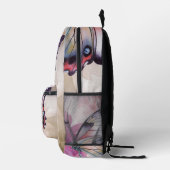 Dreamy Butterfly mit rosafarbenen Blume Bedruckter Rucksack (Rechts)