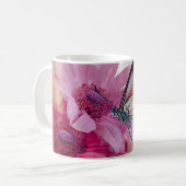 Dreamy Butterfly mit rosafarbenen Blume Kaffeetasse (Vorderseite Links)