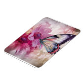 Dreamy Butterfly mit rosafarbenen Blume Magnet (Linke Seite)