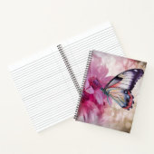 Dreamy Butterfly mit rosafarbenen Blume Notizblock (Innenseite)