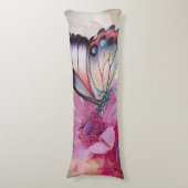 Dreamy Butterfly mit rosafarbenen Blume Seitenschläferkissen (Vorderseite Vertikal)
