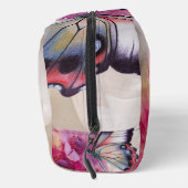 Dreamy Butterfly mit rosafarbenen Blume Waschbeutel (Rechts)