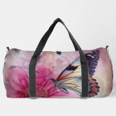 Dreamy Butterfly über die Leinwand der Blumen Duffle Bag (Rückseite)