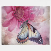 Dreamy Butterfly über die Leinwand der Blumen Fleecedecke (Vorderseite (Horizontal))