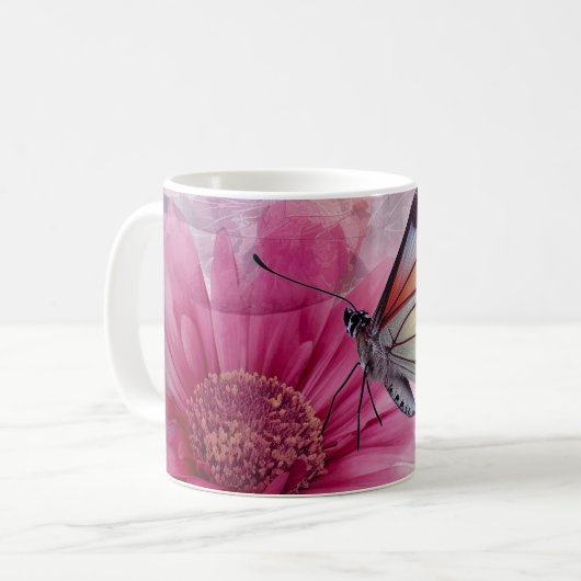 Dreamy Butterfly über die Leinwand der Blumen Kaffeetasse (Vorderseite Links)