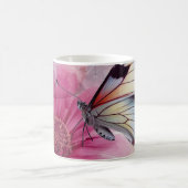 Dreamy Butterfly über die Leinwand der Blumen Kaffeetasse (Mittel)