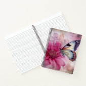 Dreamy Butterfly über die Leinwand der Blumen Notizblock (Innenseite)