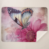 Dreamy Butterfly über die Leinwand der Blumen Sherpadecke (Vorderseite (Horizontal))