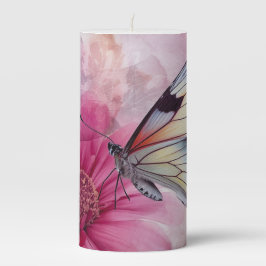 Dreamy Butterfly über die Leinwand der Blumen Stumpenkerze