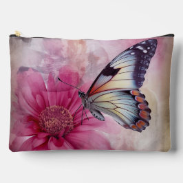 Dreamy Butterfly über die Leinwand der Blumen Zubehörtasche