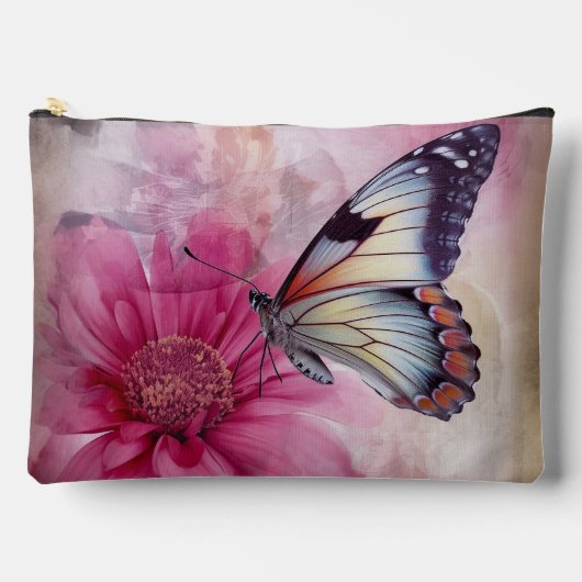 Dreamy Butterfly über die Leinwand der Blumen Zubehörtasche (Vorderseite)